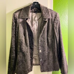 Brown vintage textured viscose cotton blend blazer